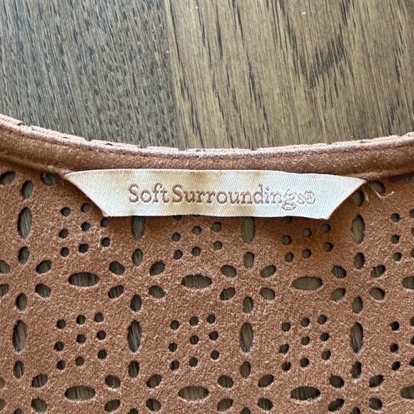 Soft Surroundings Faux Suede Laser Cut Vest - Picture 9 of 12